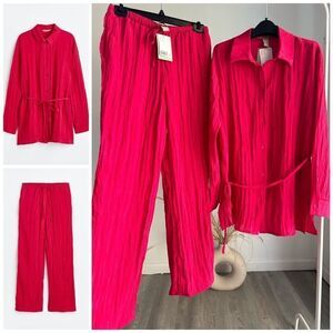 H&M Co-ord Set Blouse Shirt and Pants New